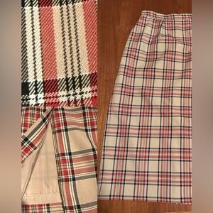 Sag Harbor Burberry plaid midi skirt. Kick pleat.  Fully lined. 12